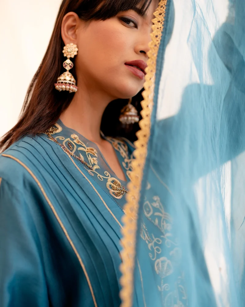 Tarangini Set in Teal Blue