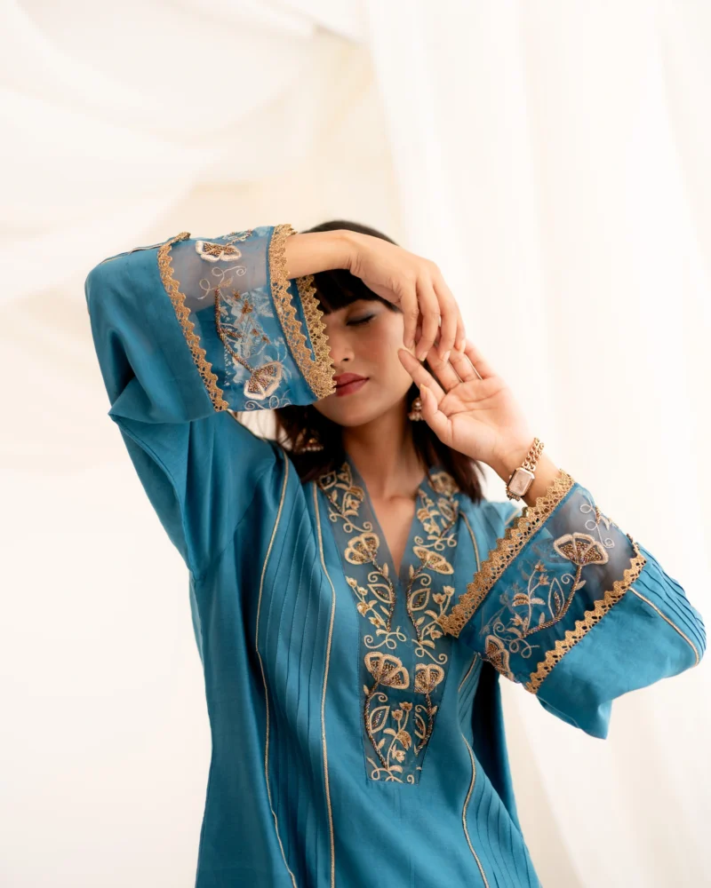 Tarangini Set in Teal Blue