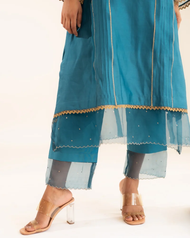 Tarangini Set in Teal Blue