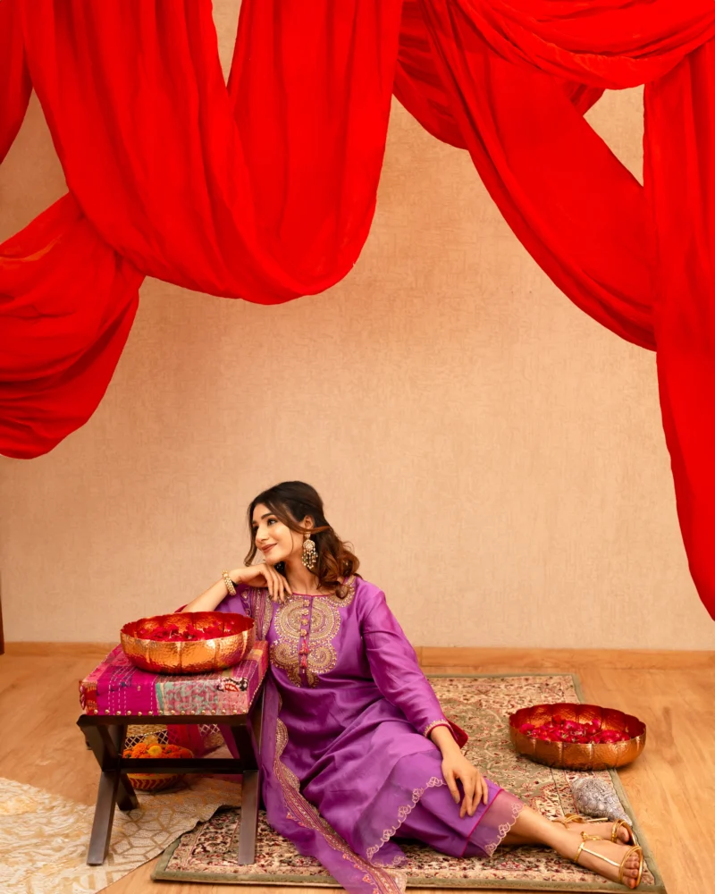 Diya Set in Purple