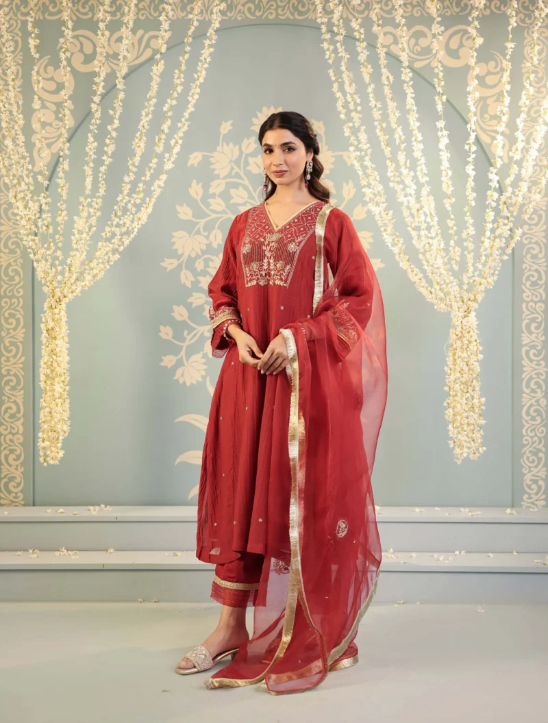 Kamalini Set - Red Maroon