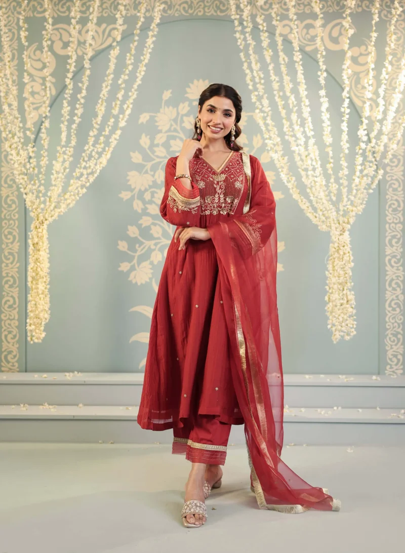 Kamalini Set - Red Maroon