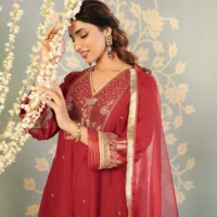 Kamalini Set - Red Maroon