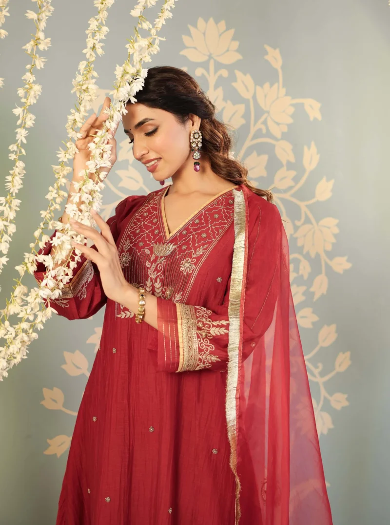 Kamalini Set - Red Maroon